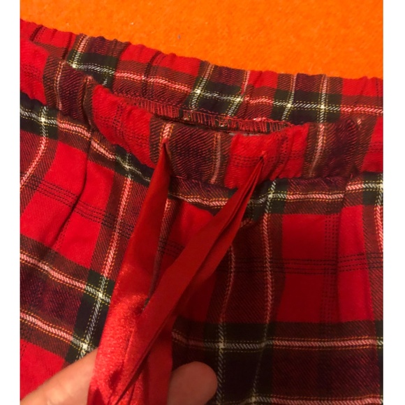 Red tartan organic cotton cabin lounge check pants NWT - Picture 4 of 11